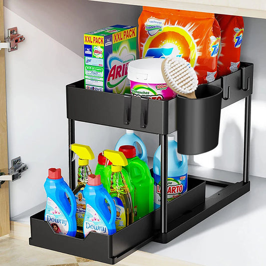 2-Tier Sliding Under-Sink Organizer