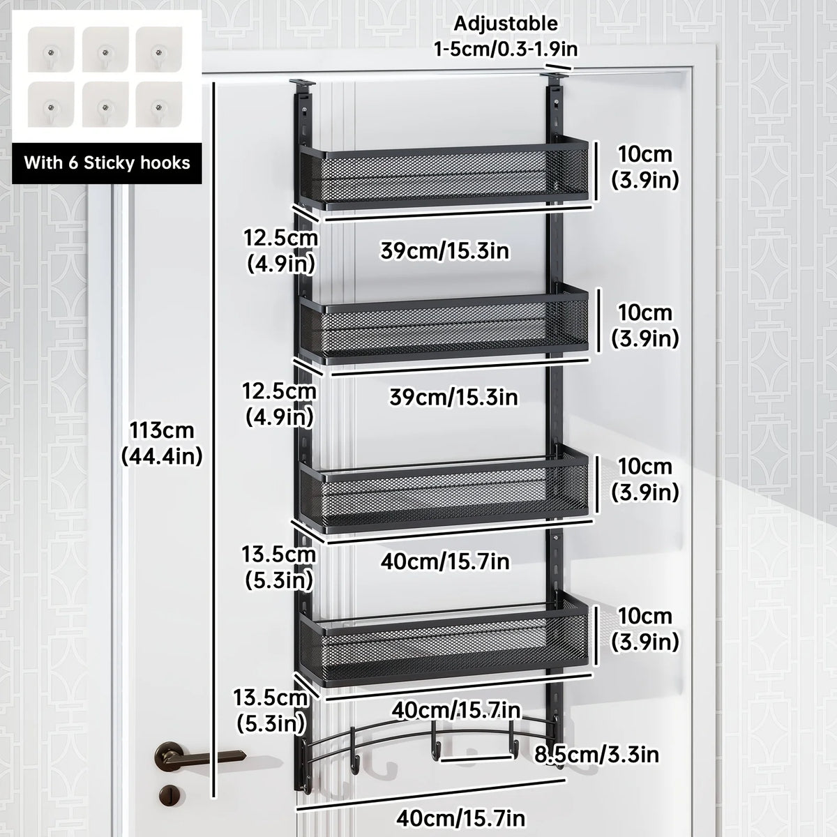 Over-the-Door Multi-Layer Bag and Hat Storage Rack