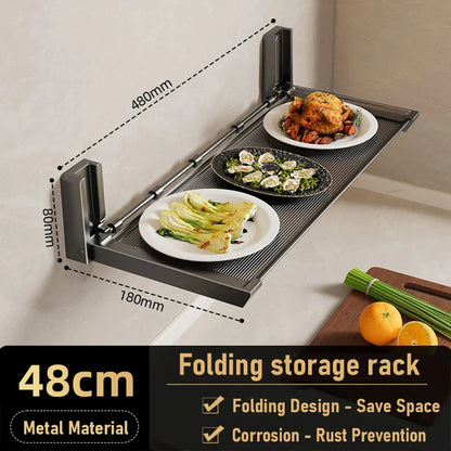 Folding Spice Rack with Hooks