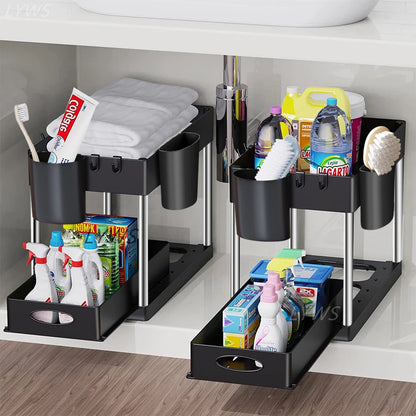 2-Tier Sliding Under-Sink Organizer