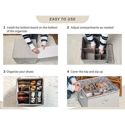 Fabric Shoe Organizer with Cover