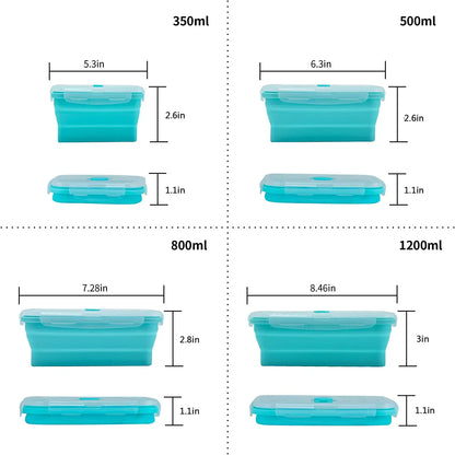 4-Piece Collapsible Silicone Food Containers
