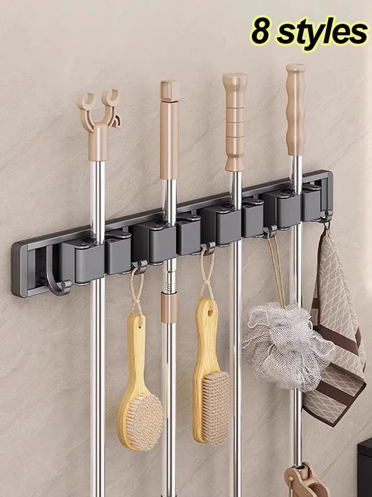 Wall-Mounted Mop & Broom Holder