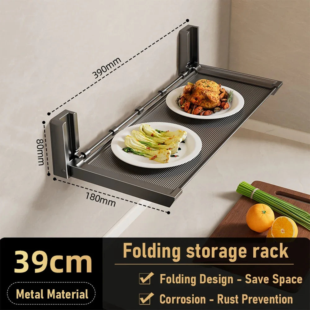 Folding Spice Rack with Hooks
