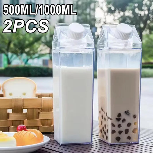 2Pcs Clear Leakproof Juice Bottles