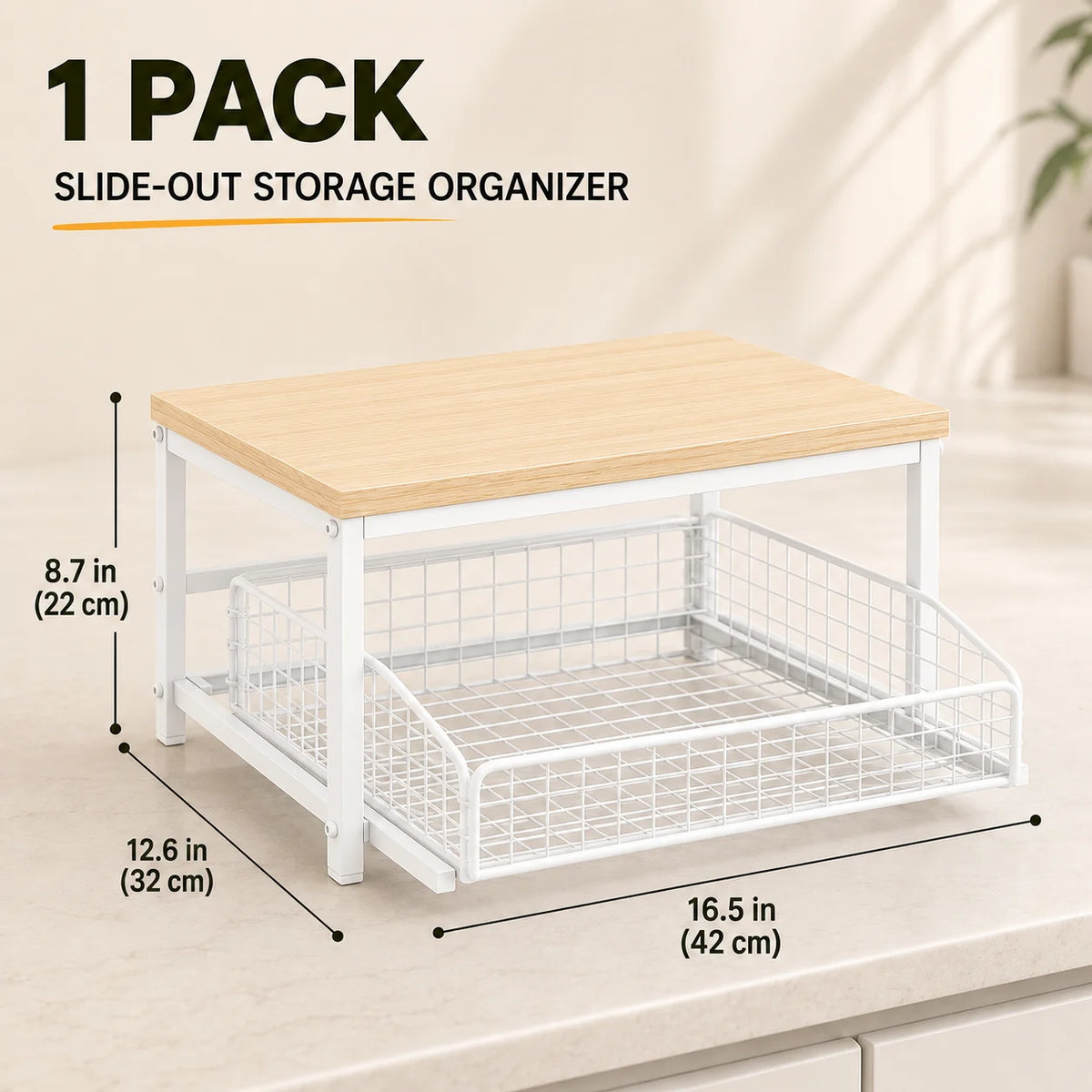 Countertop Microwave Stand with Storage Drawer