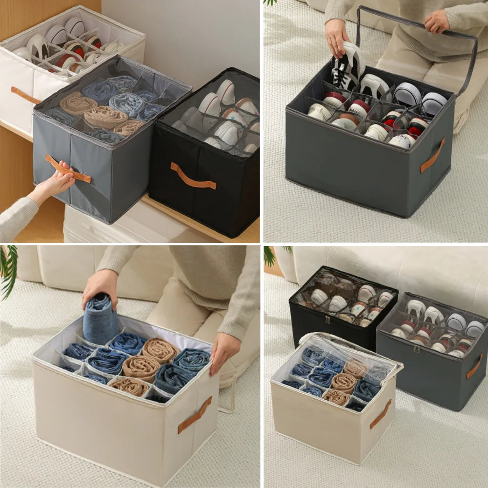 Fabric Shoe Organizer with Cover