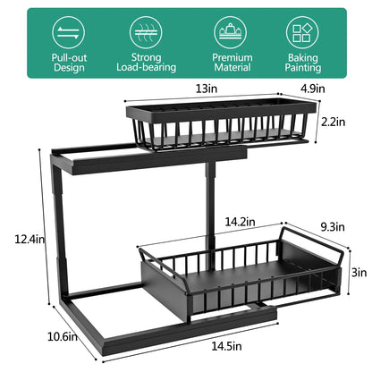 Slim 2-Tier Under-Sink Organizer