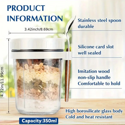 350ML Glass Overnight Oat Cup
