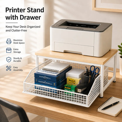 Countertop Microwave Stand with Storage Drawer
