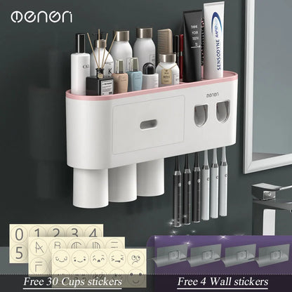 Magnetic Toothbrush & Toothpaste Holder
