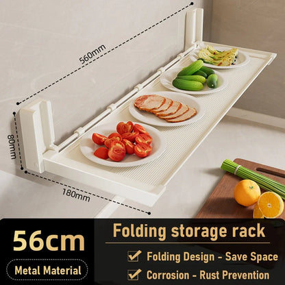 Folding Spice Rack with Hooks