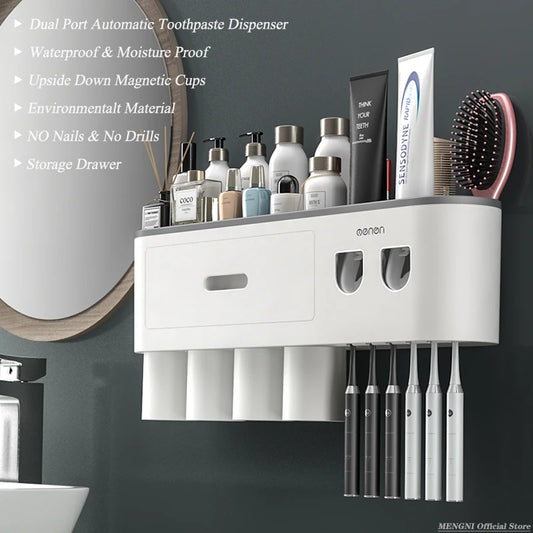 Magnetic Toothbrush & Toothpaste Holder