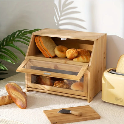 Magnetic Bamboo Bread Box