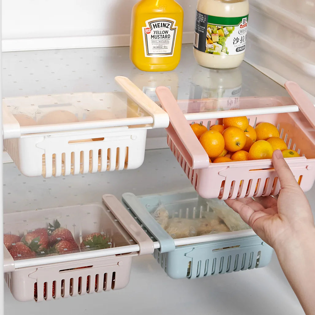 Flexible Expandable Fridge Drawer Basket