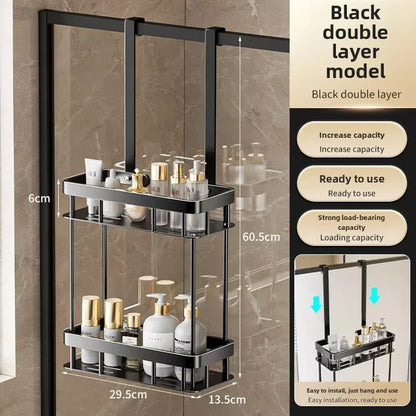 2-Tier Rust-Resistant Over-Door Shower Caddy