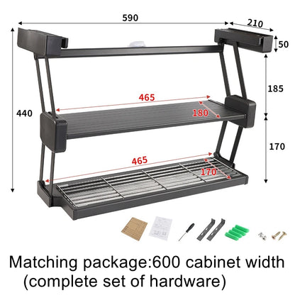 Double Pull-Down Kitchen Storage Rack