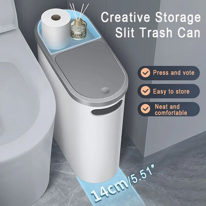 10L Press-Type Trash Can with Lid