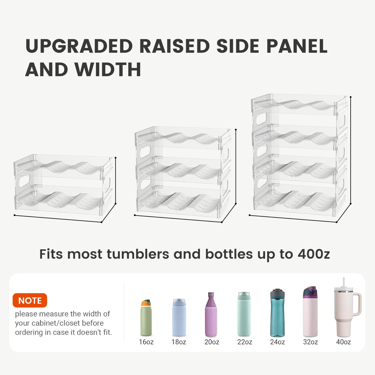 Transparent Stackable Water-Bottle Storage Rack
