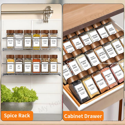 Glass Spice Jars Set