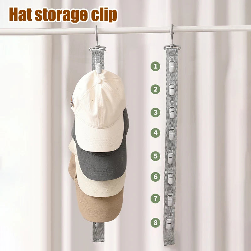 Vertical Hat Storage Hanger with 4/8 Clips