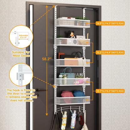 Over-the-Door Multi-Layer Bag and Hat Storage Rack