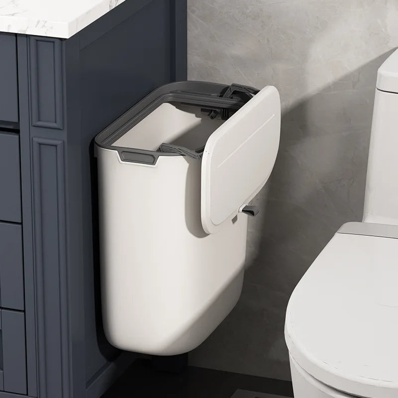 Wall-Mounted Bathroom Trash Bin