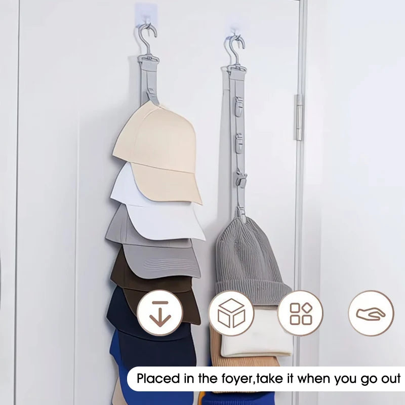 Vertical Hat Storage Hanger with 4/8 Clips