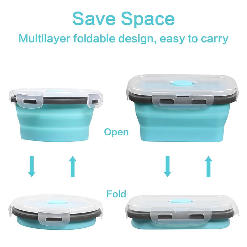 Collapsible Silicone Lunch Box Set