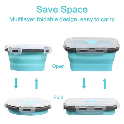 Collapsible Silicone Lunch Box Set