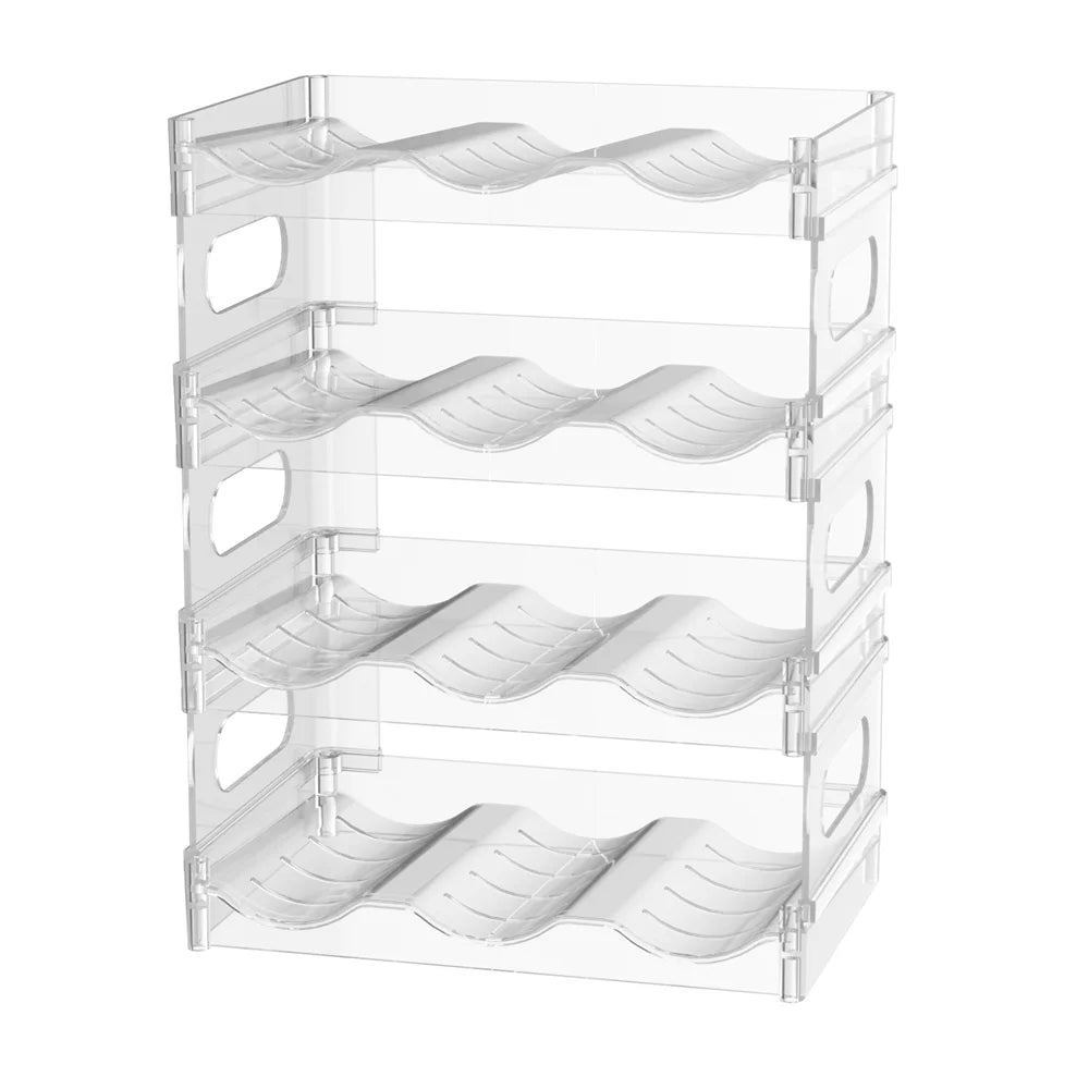 Transparent Stackable Water-Bottle Storage Rack