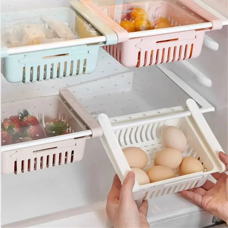 Flexible Expandable Fridge Drawer Basket