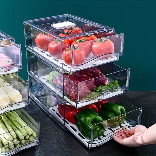 Kitchen Refrigerator Storage Box with Drain Filter
