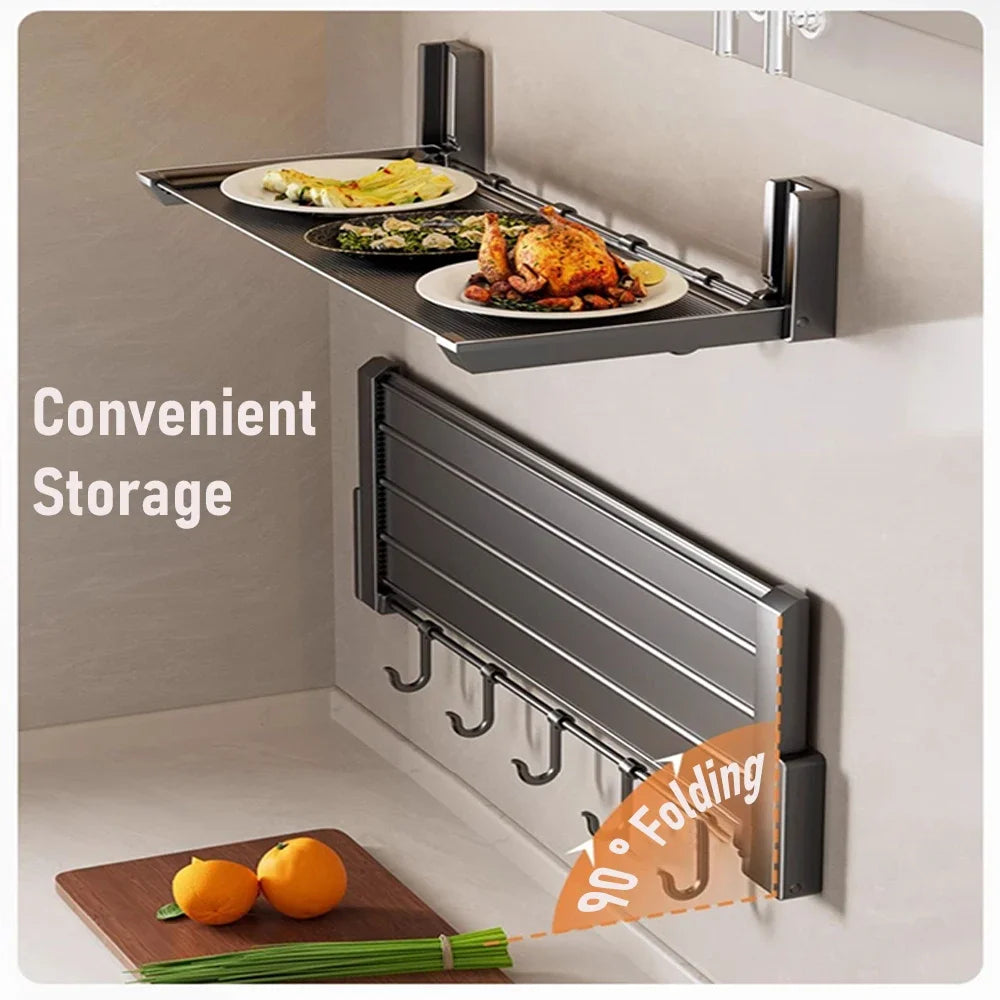 Folding Spice Rack with Hooks