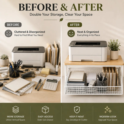 Countertop Microwave Stand with Storage Drawer