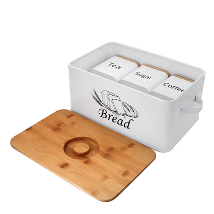 Bread Storage Box with Bamboo Lid