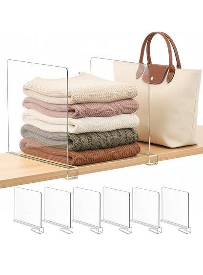 Transparent Closet Shelf Dividers