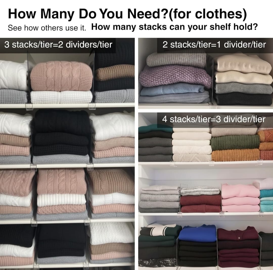 Transparent Closet Shelf Dividers